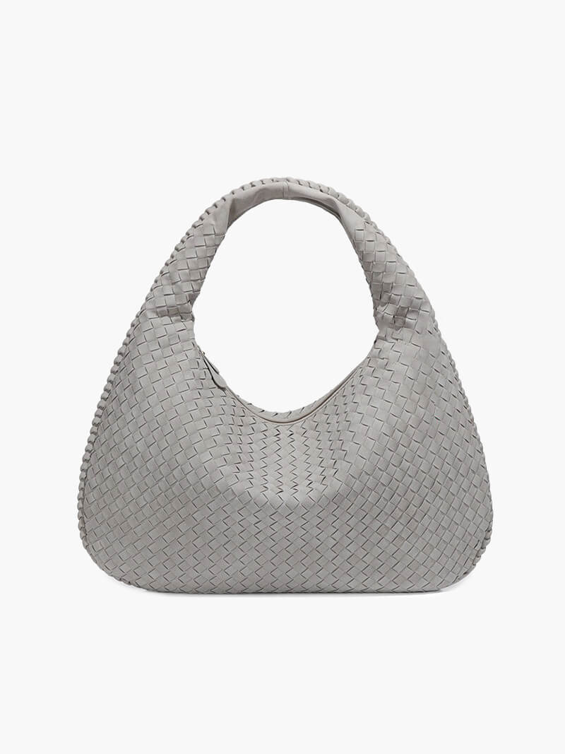 Suede Woven Bag XL - Oversized Woven Shoulder Tote Handbag - Image 4