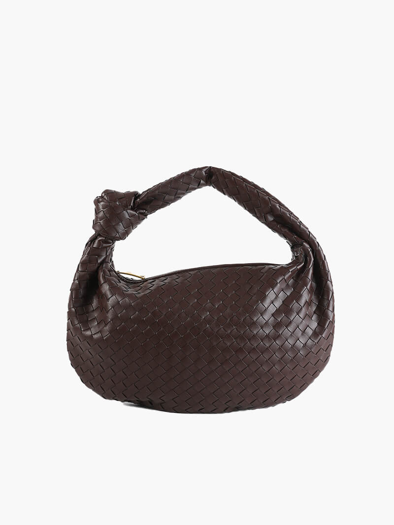 Medium Woven Handbag - Hand-Woven Minimalist Textured Bag - Image 5
