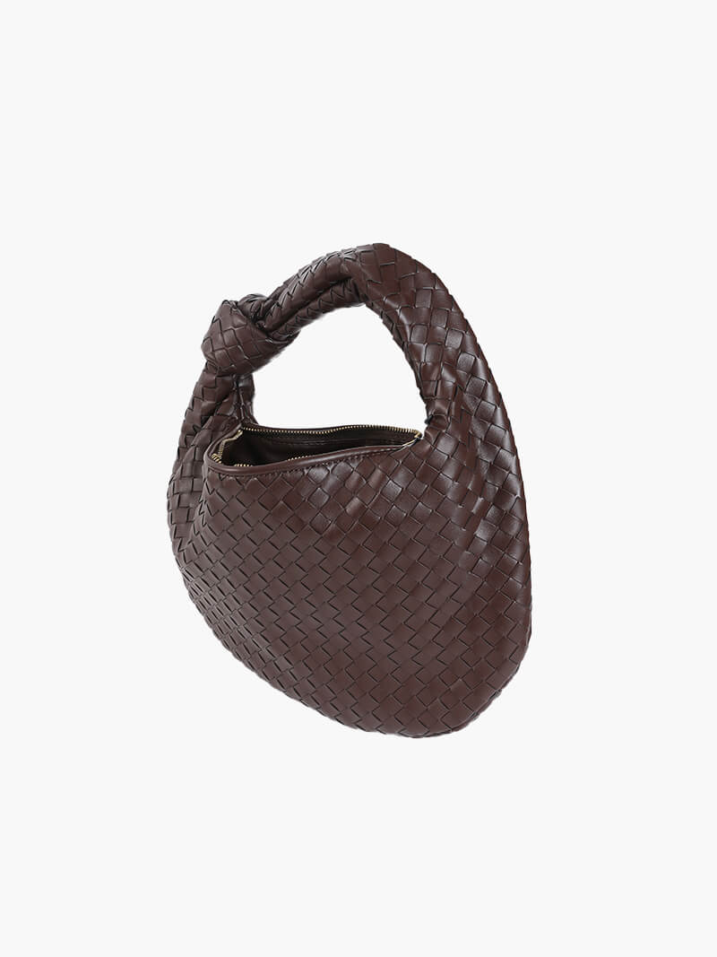 Medium Woven Handbag - Hand-Woven Minimalist Textured Bag - Image 6