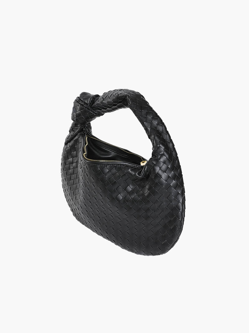 Medium Woven Handbag - Hand-Woven Minimalist Textured Bag - Image 2