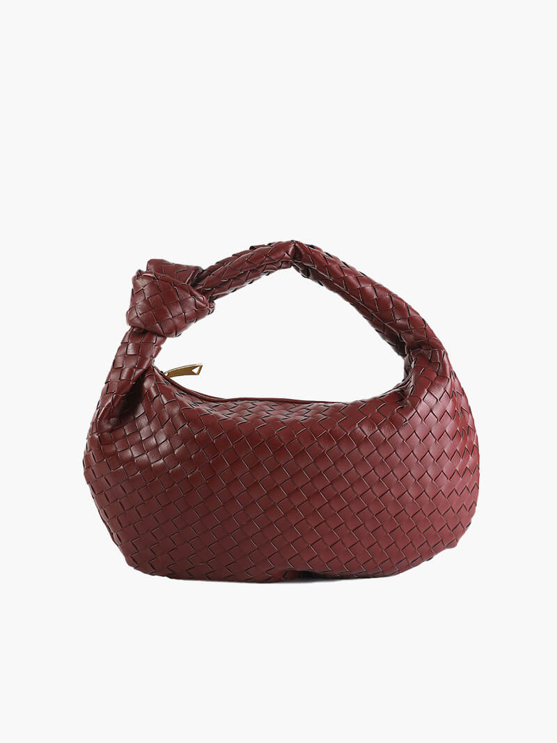 Medium Woven Handbag - Hand-Woven Minimalist Textured Bag - Image 7