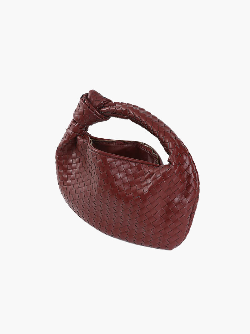 Medium Woven Handbag - Hand-Woven Minimalist Textured Bag - Image 8
