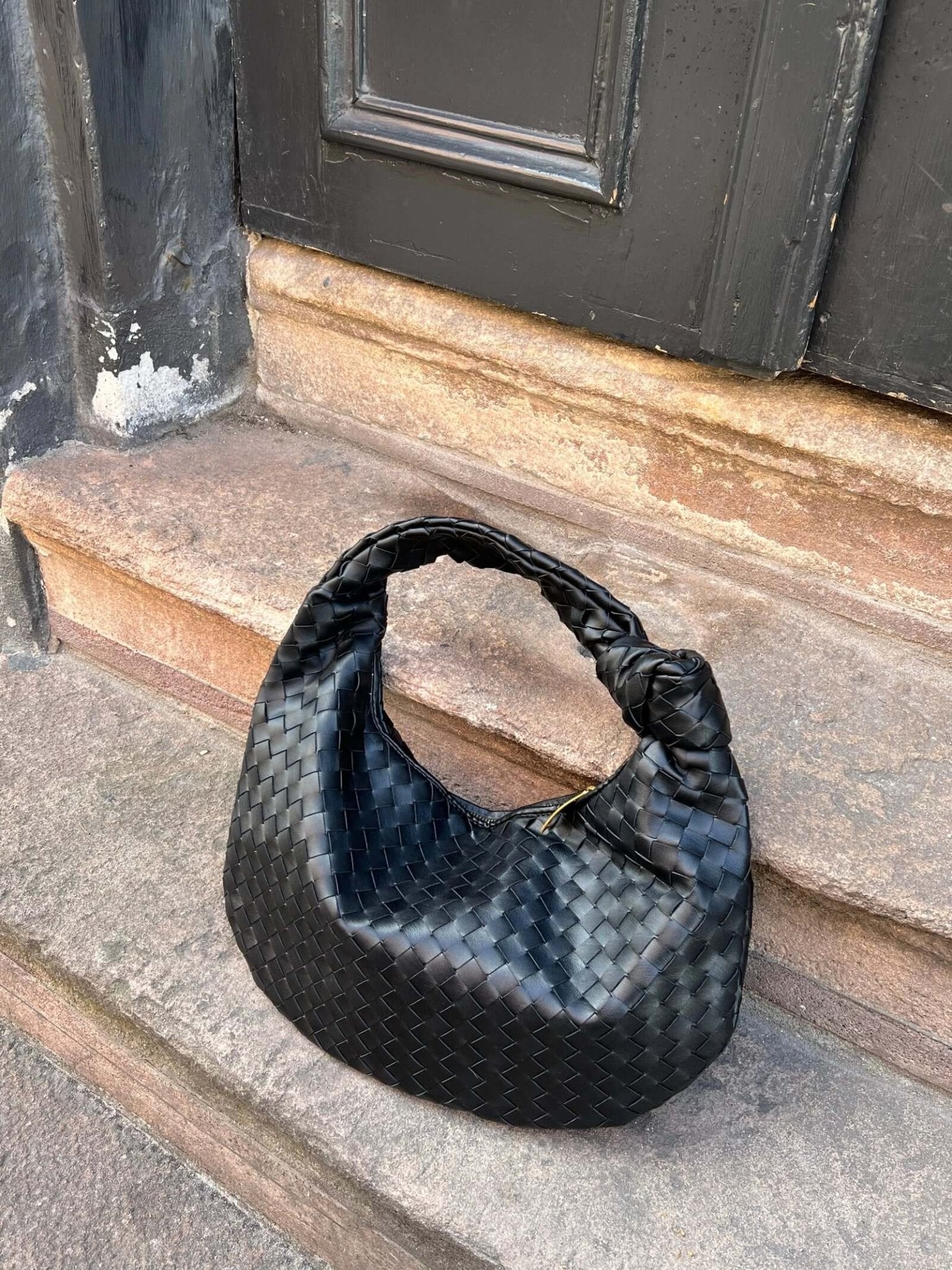 Medium Woven Handbag - Hand-Woven Minimalist Textured Bag - Image 17