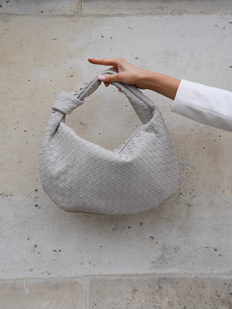 Medium Woven Handbag - Hand-Woven Minimalist Textured Bag - Image 15