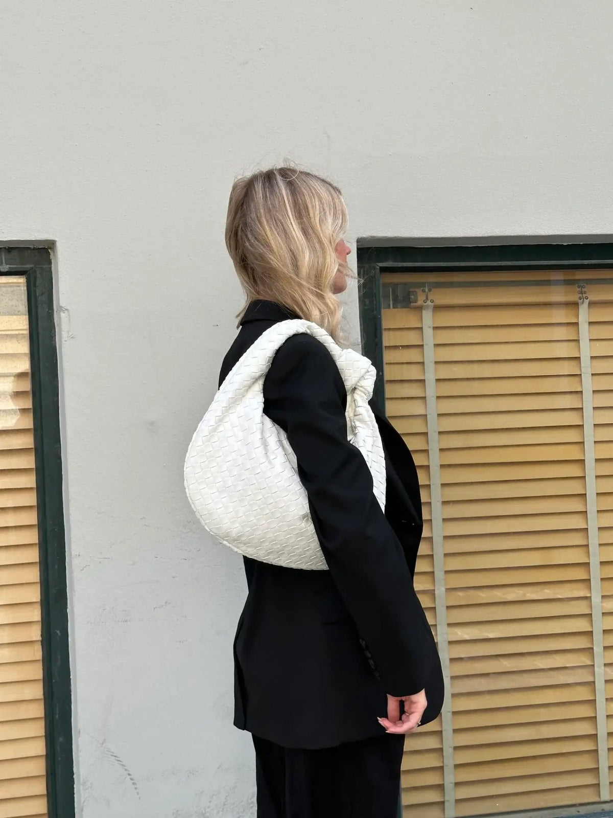 Medium Woven Handbag - Hand-Woven Minimalist Textured Bag - Image 23