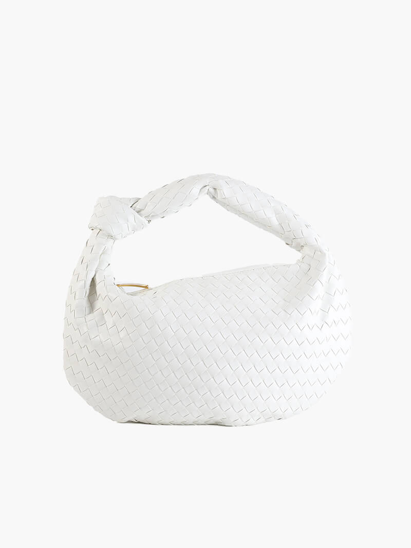 Medium Woven Handbag - Hand-Woven Minimalist Textured Bag - Image 3