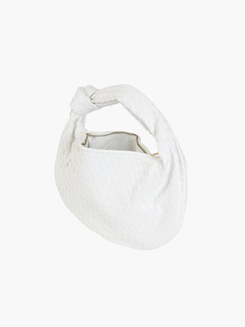 Medium Woven Handbag - Hand-Woven Minimalist Textured Bag - Image 4