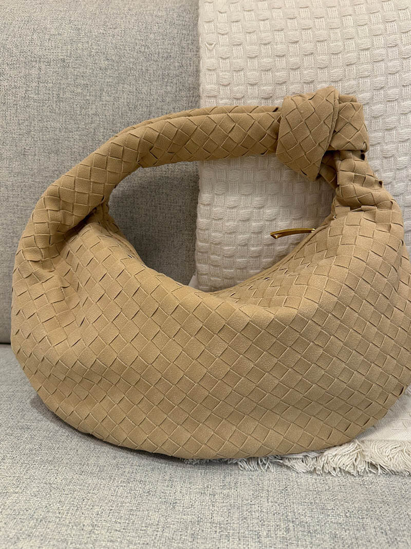 Woven Bag Medium Suede - Medium Woven Shoulder Handbag - Image 14
