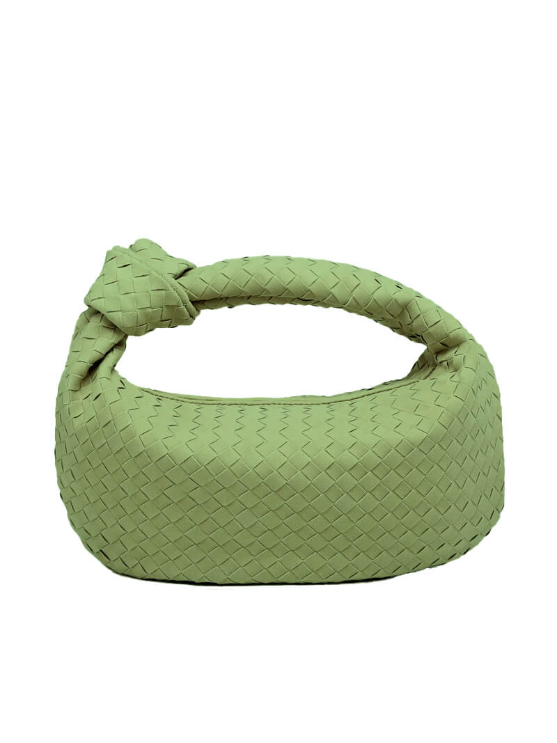 Woven Bag Medium Suede - Medium Woven Shoulder Handbag - Image 5