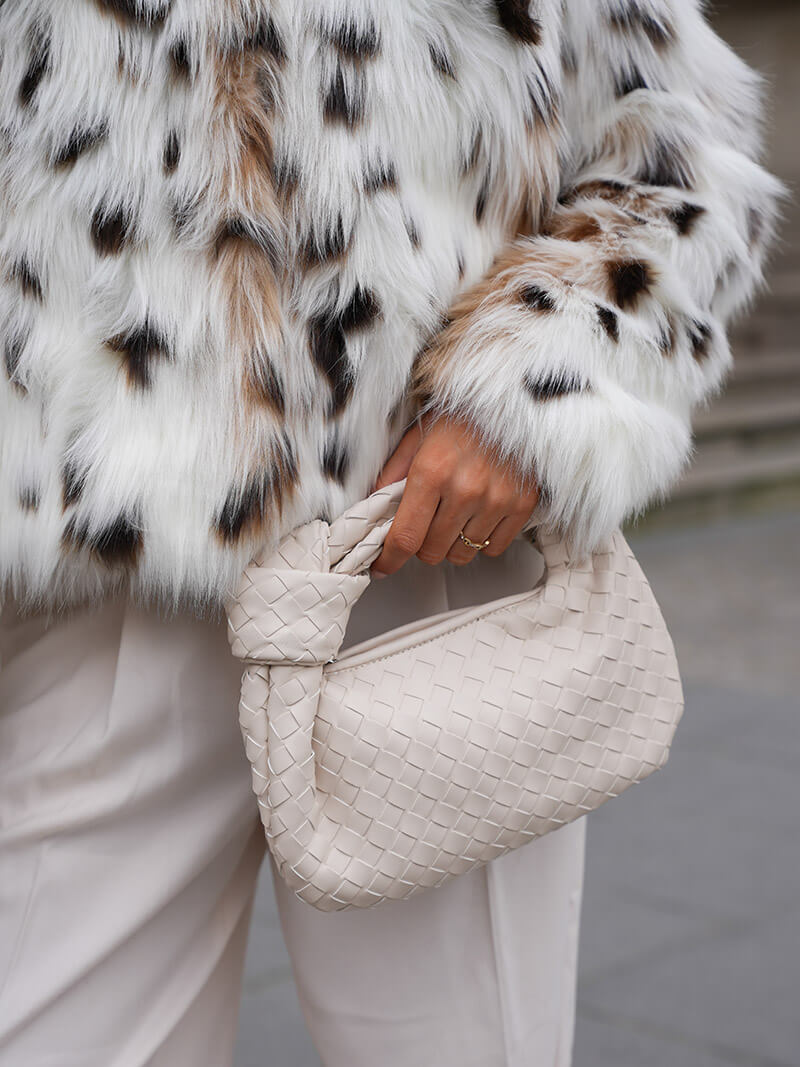 Woven Mini Handbag - Structured Small Evening Handbag - Image 4
