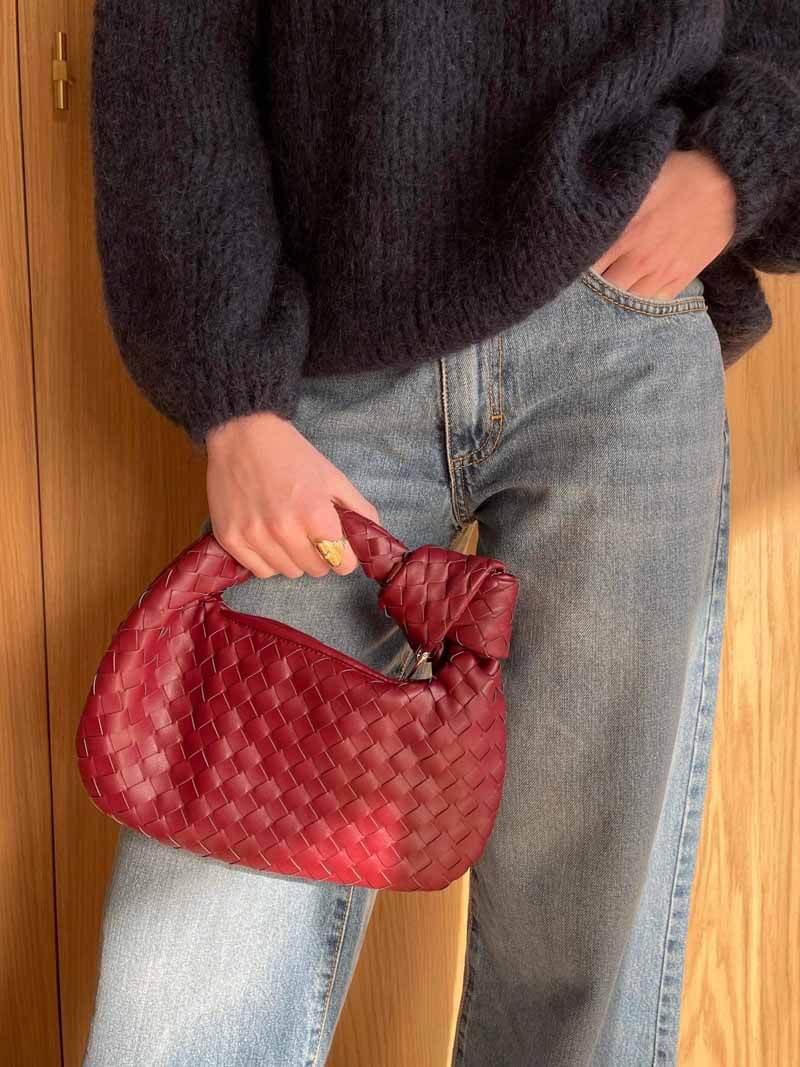Woven Mini Handbag - Structured Small Evening Handbag - Image 9