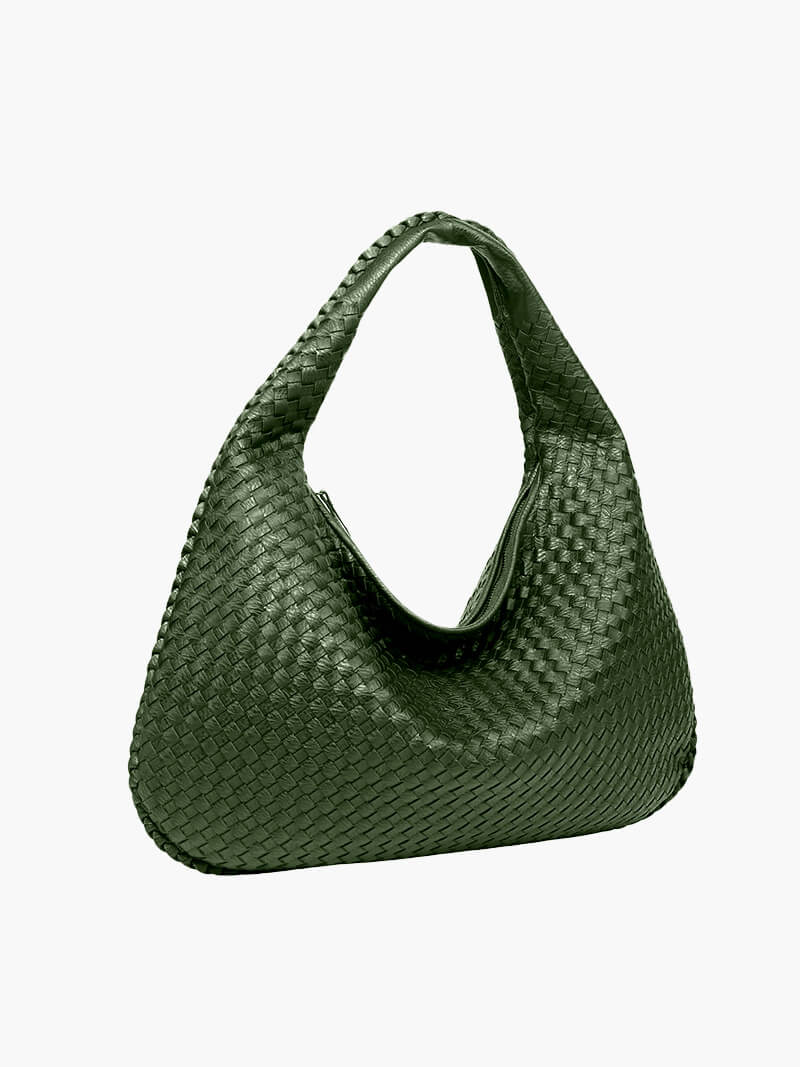 Woven Bag XL Oversized Woven Handbag - Lattice Detail Everyday Tote - Image 7