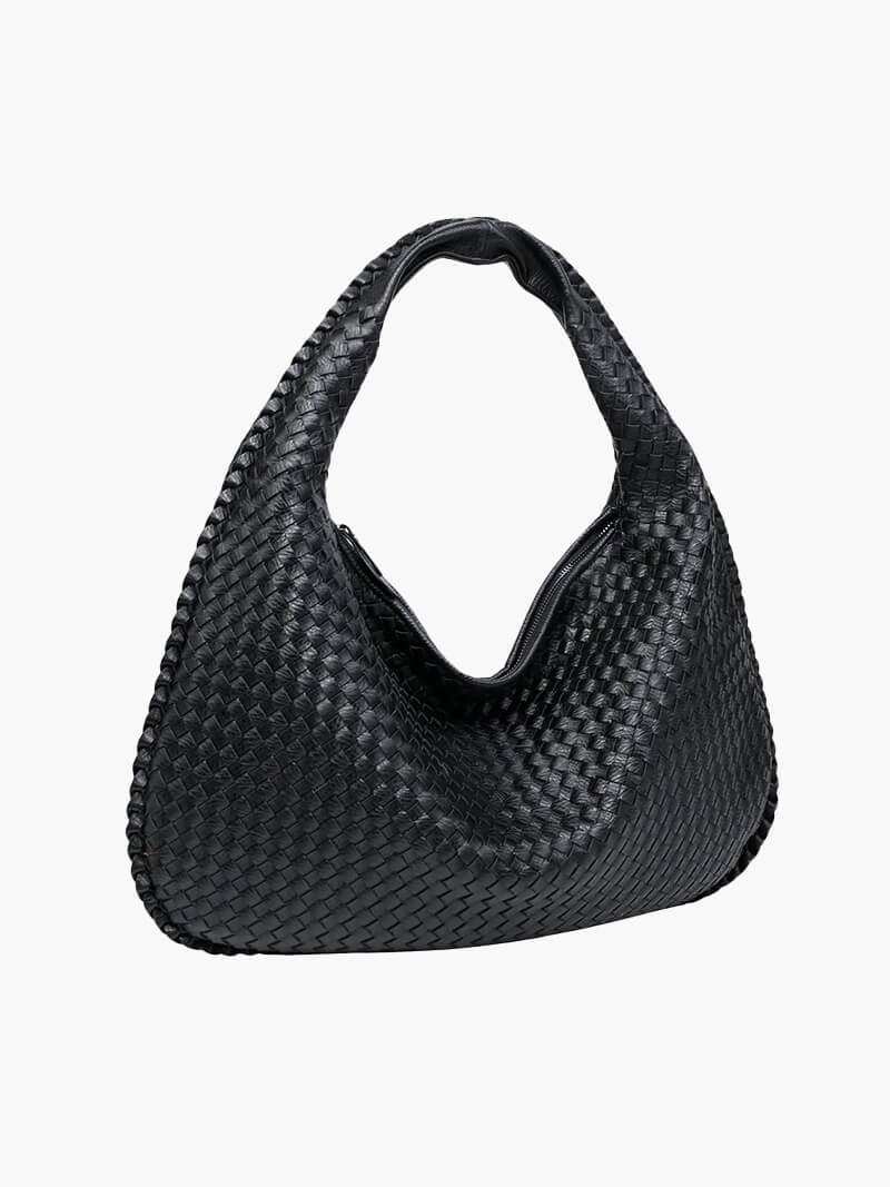 Woven Bag XL Oversized Woven Handbag - Lattice Detail Everyday Tote