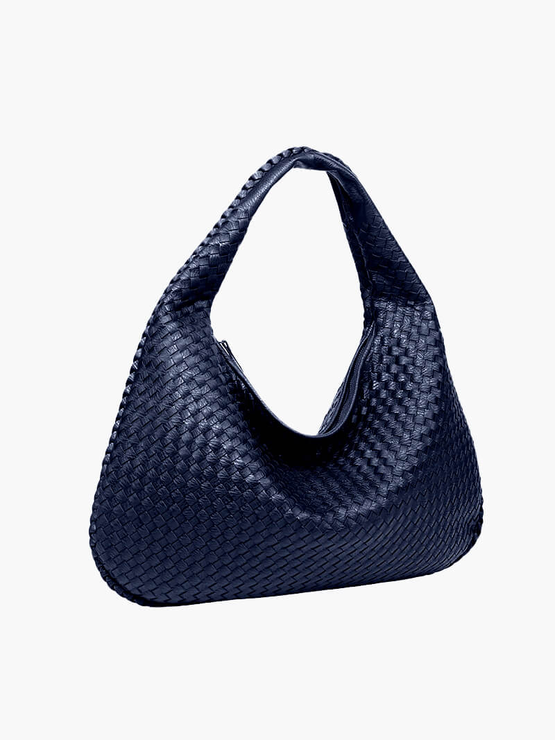 Woven Bag XL Oversized Woven Handbag - Lattice Detail Everyday Tote - Image 9