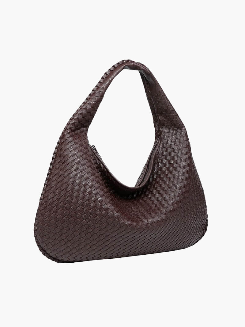 Woven Bag XL Oversized Woven Handbag - Lattice Detail Everyday Tote - Image 13