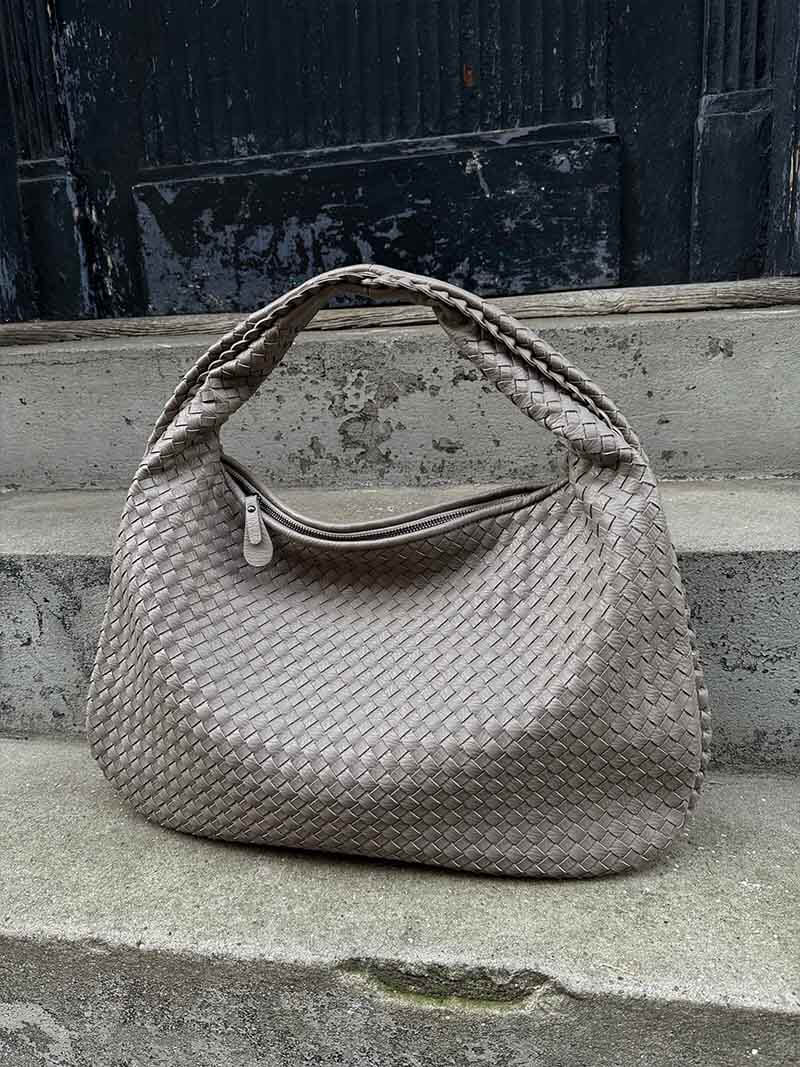 Woven Bag XL Oversized Woven Handbag - Lattice Detail Everyday Tote - Image 19