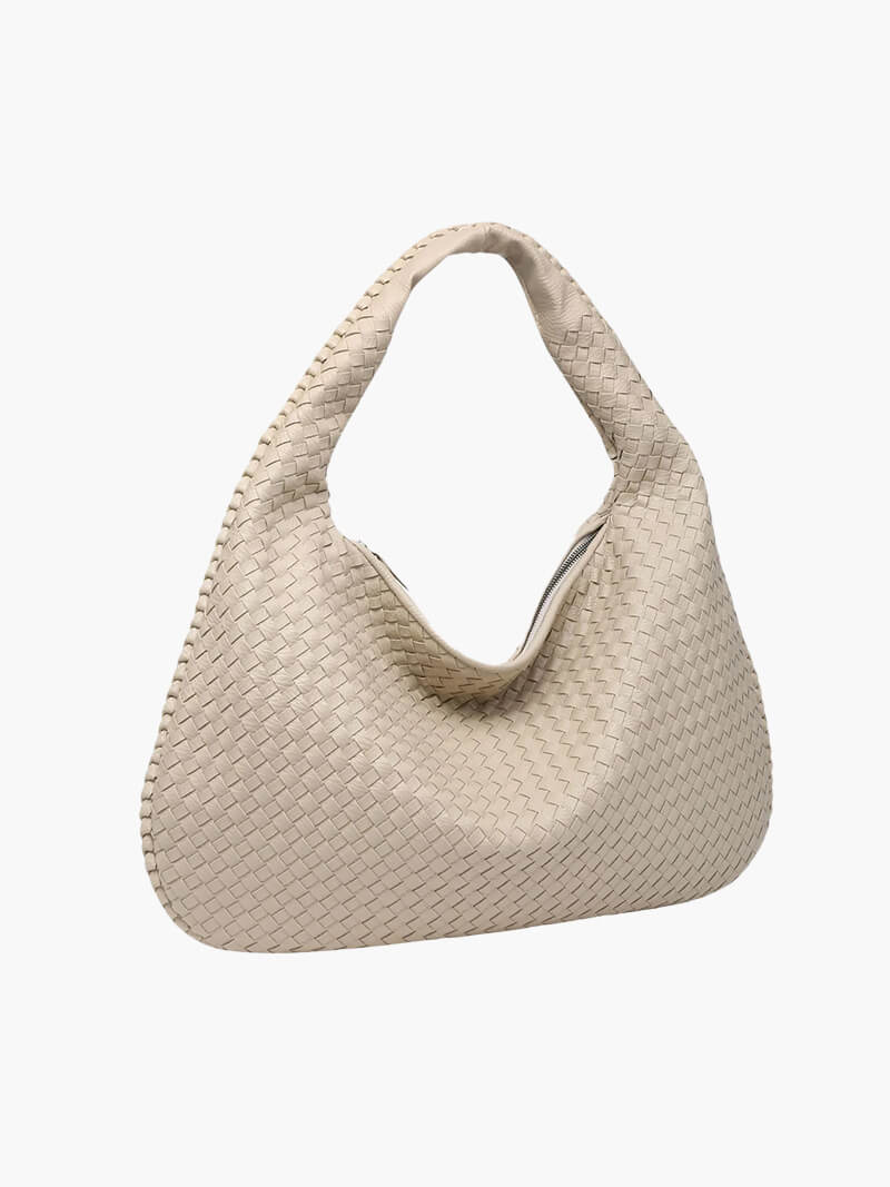 Woven Bag XL Oversized Woven Handbag - Lattice Detail Everyday Tote - Image 8