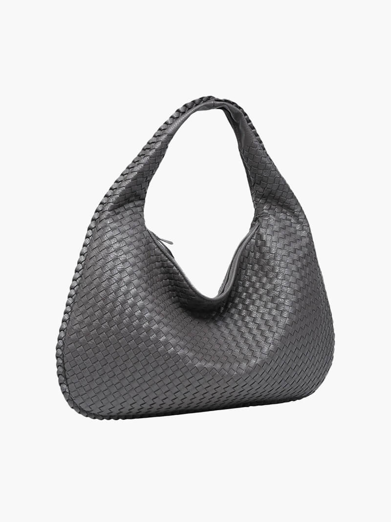 Woven Bag XL Oversized Woven Handbag - Lattice Detail Everyday Tote - Image 10