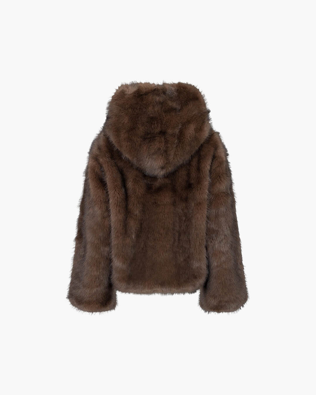 Ivy Faux Fur Hooded Short Coat - Women's Fall and Winter Outerwear - Image 8