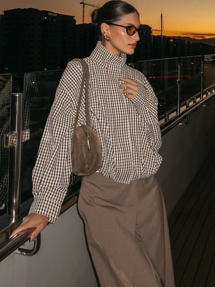 Zoe Plaid Bomber Jacket - Women's Everyday Outerwear - Image 2