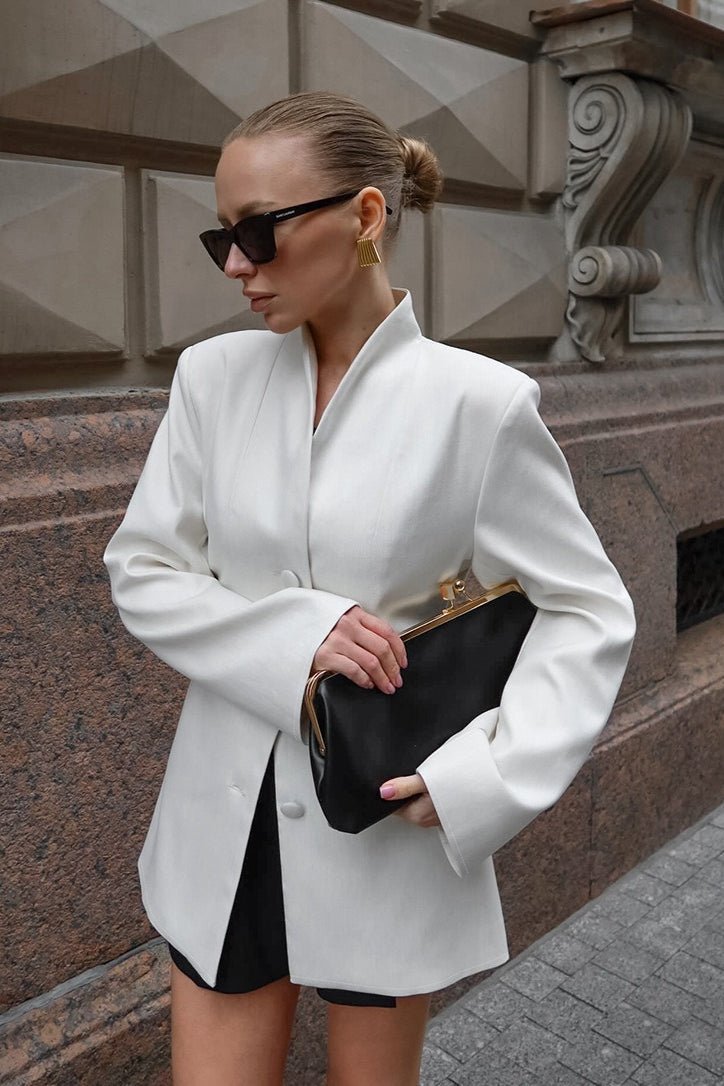Jessica Minimalist Waist-Cinched Slim Blazer - Women's Fall and Winter Outerwear - Image 2