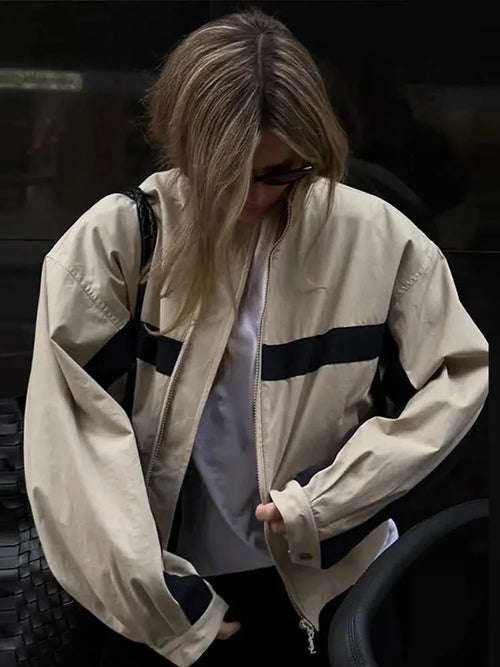 Audrey Oversized Bomber Jacket - Women's Everyday Outerwear - Image 2