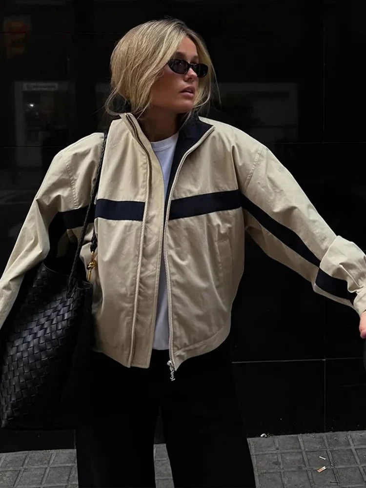 Audrey Oversized Bomber Jacket - Women's Everyday Outerwear