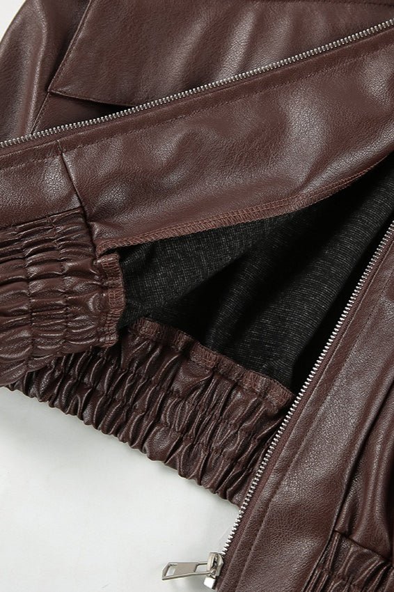 Azara Vintage Faux Leather Jacket - Women's Everyday Outerwear - Image 7