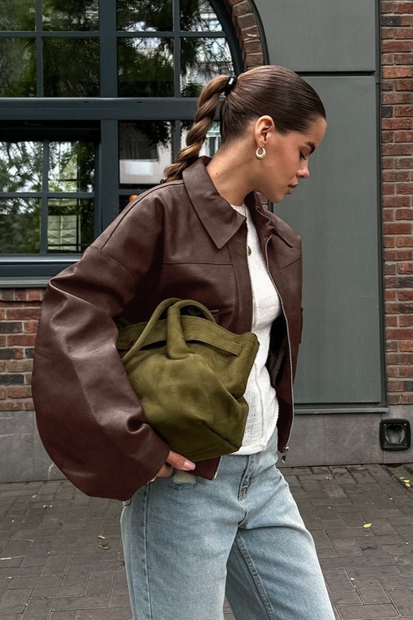 Azara Vintage Faux Leather Jacket - Women's Everyday Outerwear