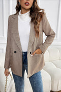 Beatrice Vintage Houndstooth Blazer - Women's Fall and Winter Outerwear