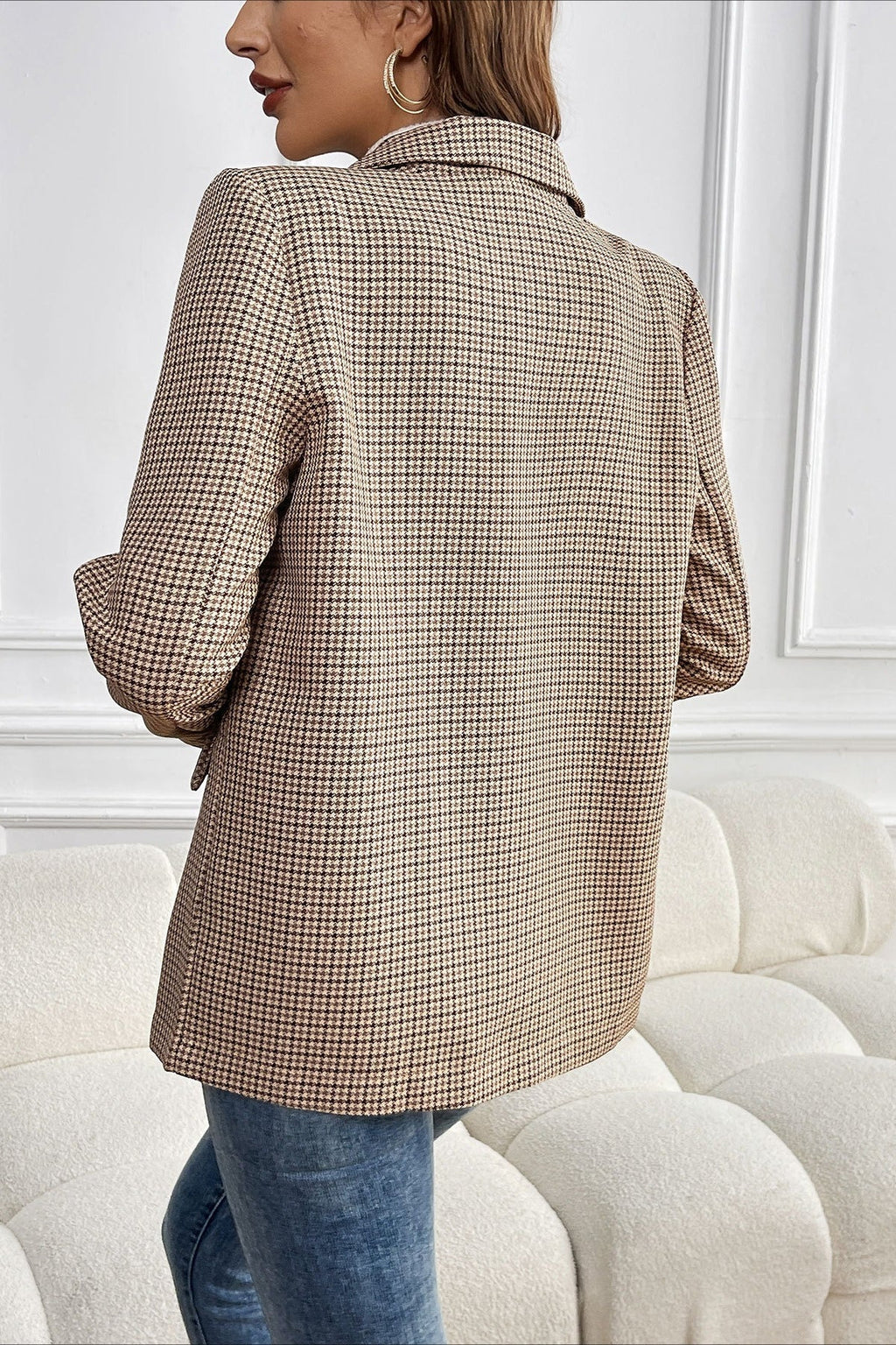 Beatrice Vintage Houndstooth Blazer - Women's Fall and Winter Outerwear - Image 6