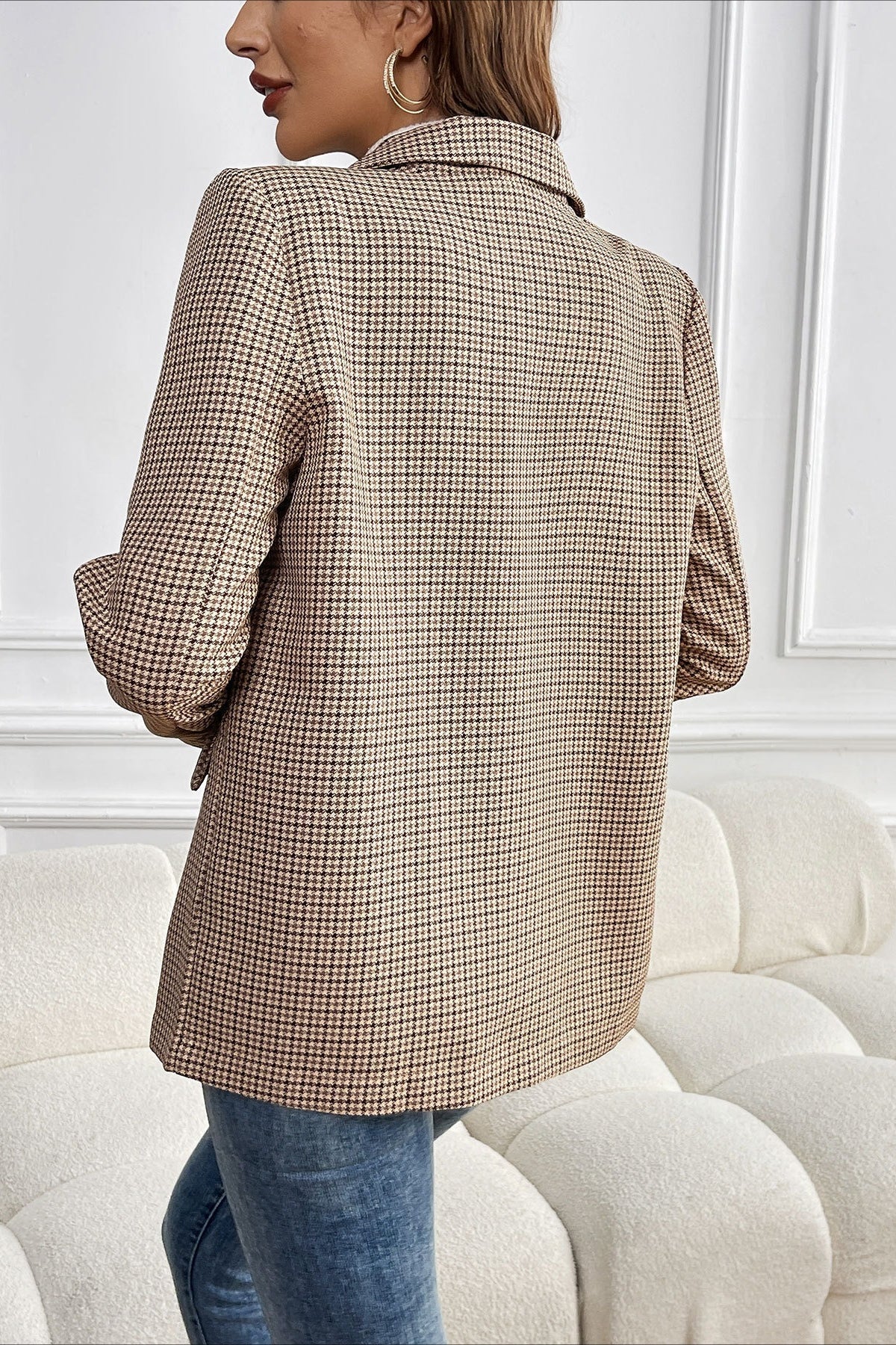 Beatrice Vintage Houndstooth Blazer - Women's Fall and Winter Outerwear - Image 6