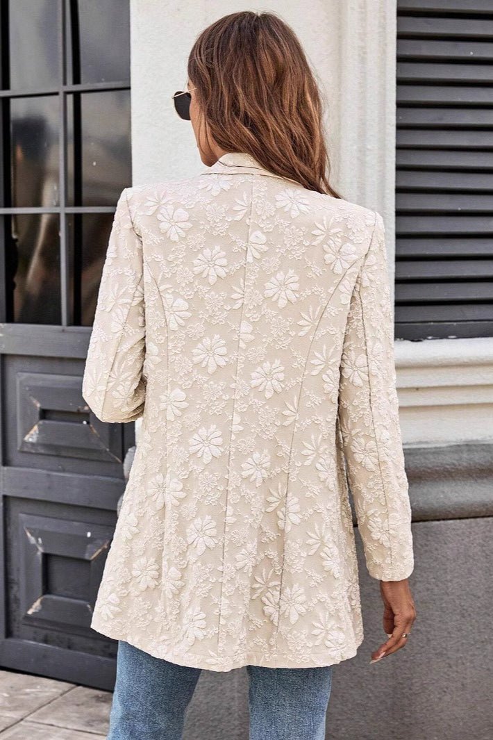 Nadia Jacquard Single Button Blazer - Women's Fall and Winter Outerwear - Image 4