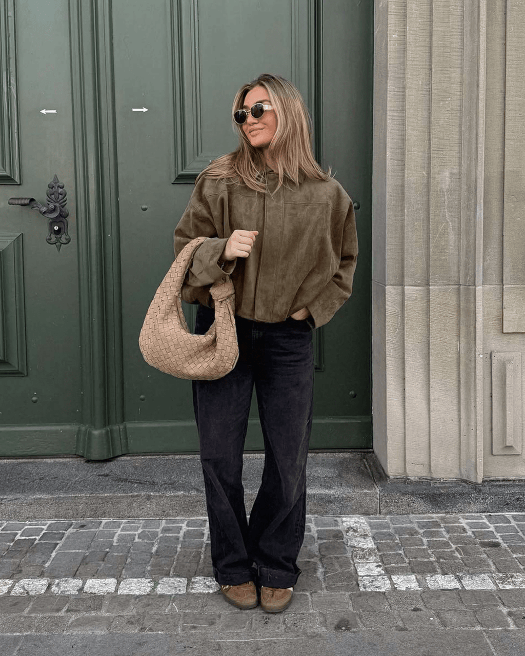 Constance Faux Suede Bomber Jacket - Women's Everyday Outerwear - Image 8