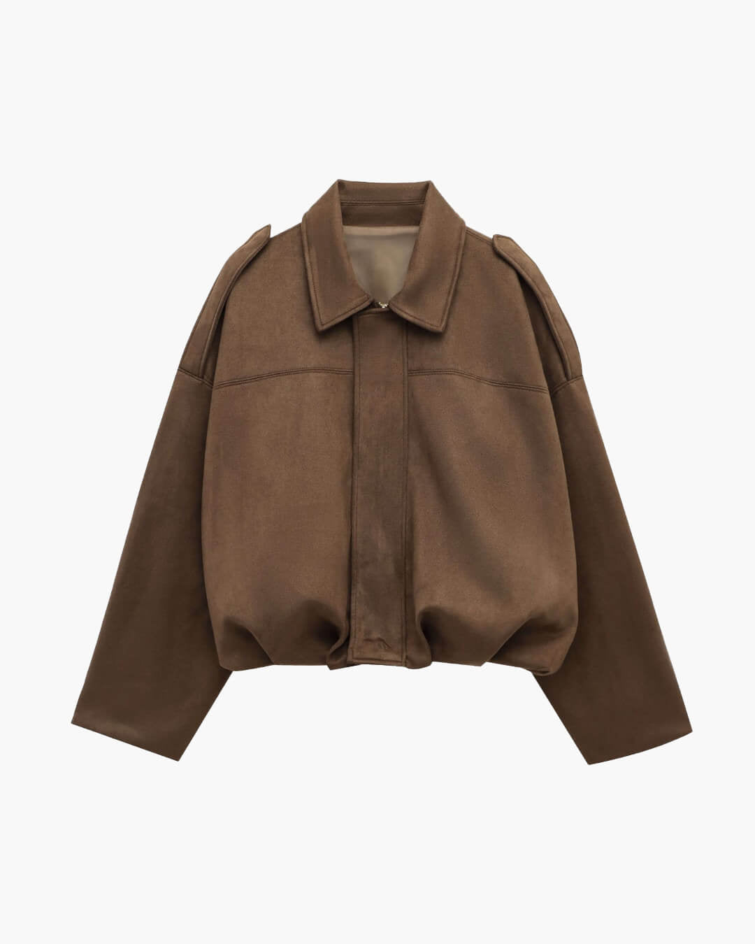 Constance Faux Suede Bomber Jacket - Women's Everyday Outerwear - Image 3