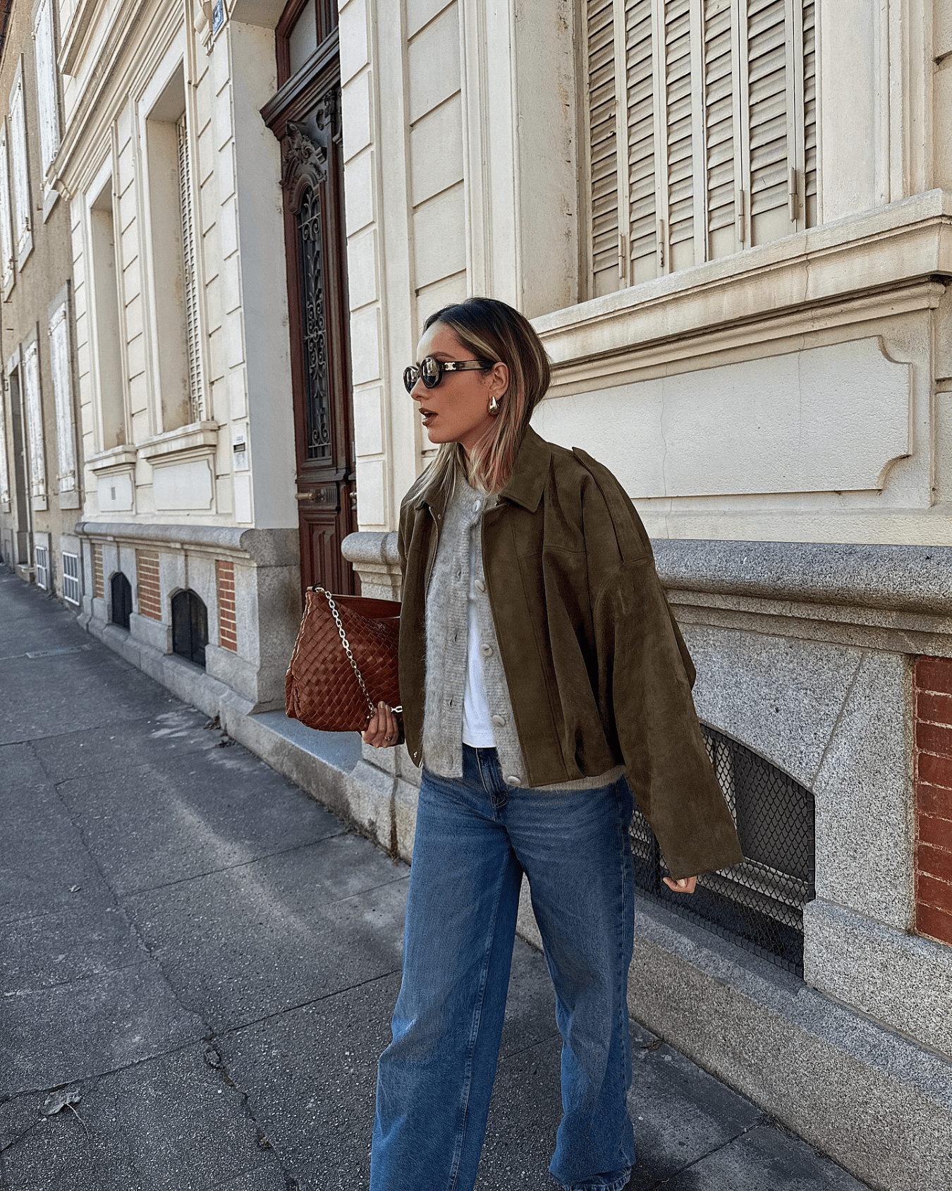 Constance Faux Suede Bomber Jacket - Women's Everyday Outerwear - Image 7
