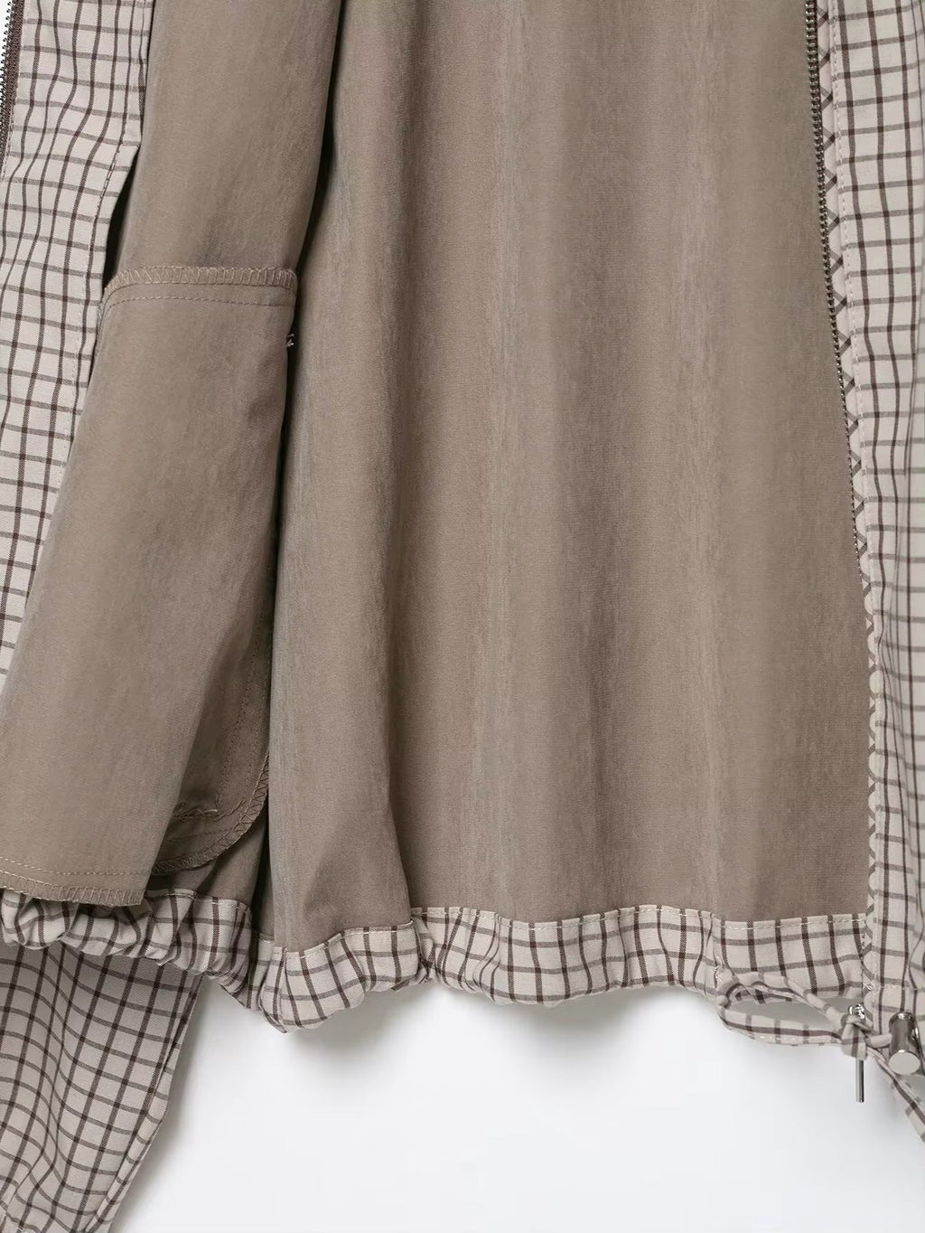 Daniela Plaid Hooded Cropped Jacket - Women's Everyday Outerwear - Image 5