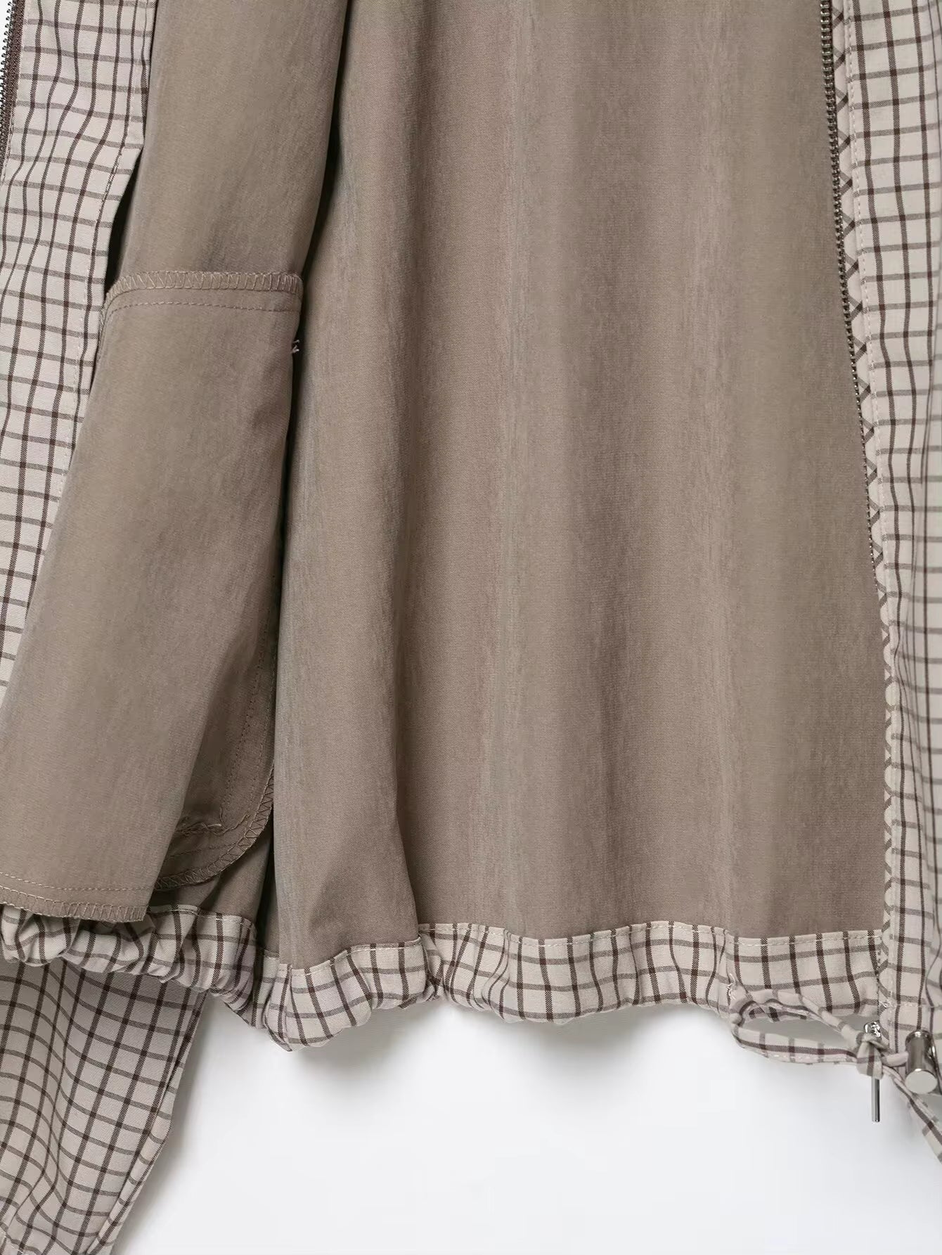 Daniela Plaid Hooded Cropped Jacket - Women's Everyday Outerwear - Image 5