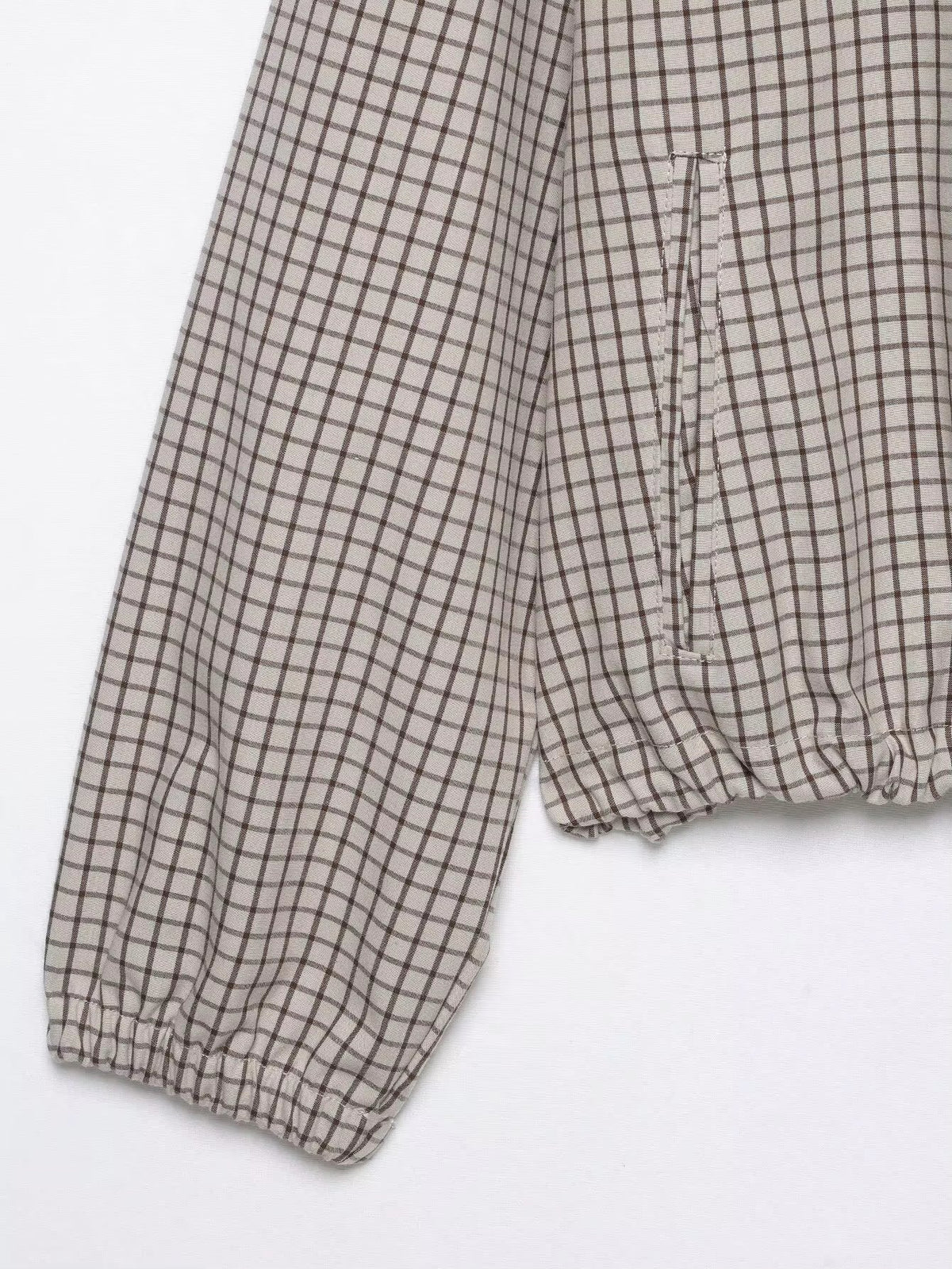 Daniela Plaid Hooded Cropped Jacket - Women's Everyday Outerwear - Image 11