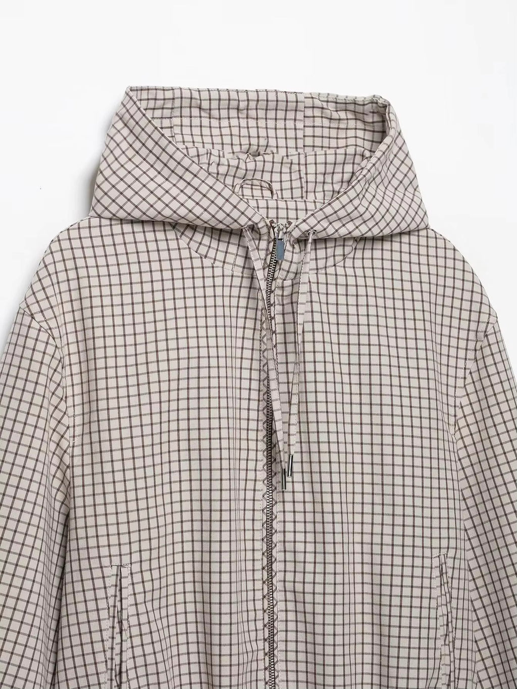 Daniela Plaid Hooded Cropped Jacket - Women's Everyday Outerwear - Image 10