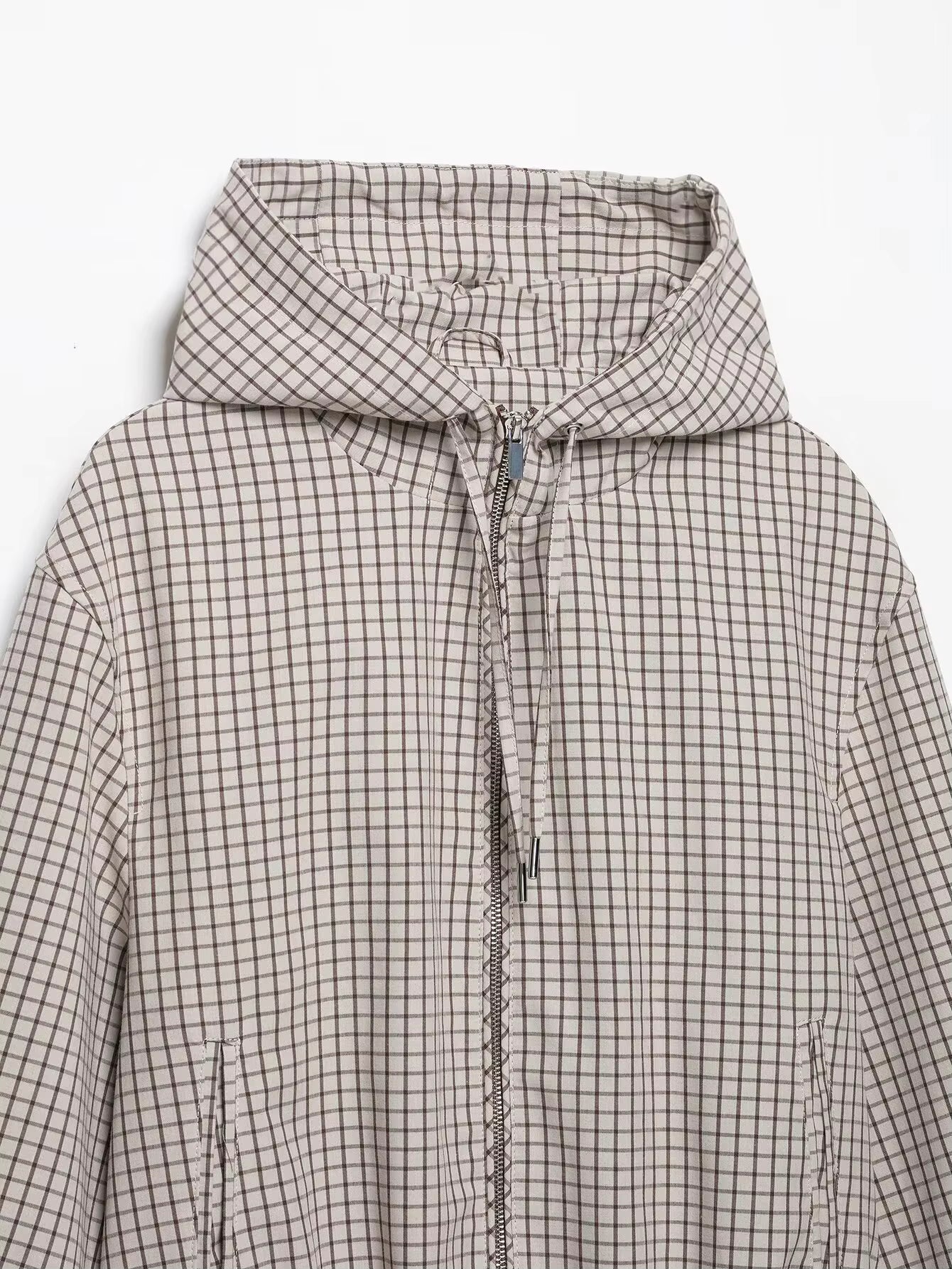 Daniela Plaid Hooded Cropped Jacket - Women's Everyday Outerwear - Image 10