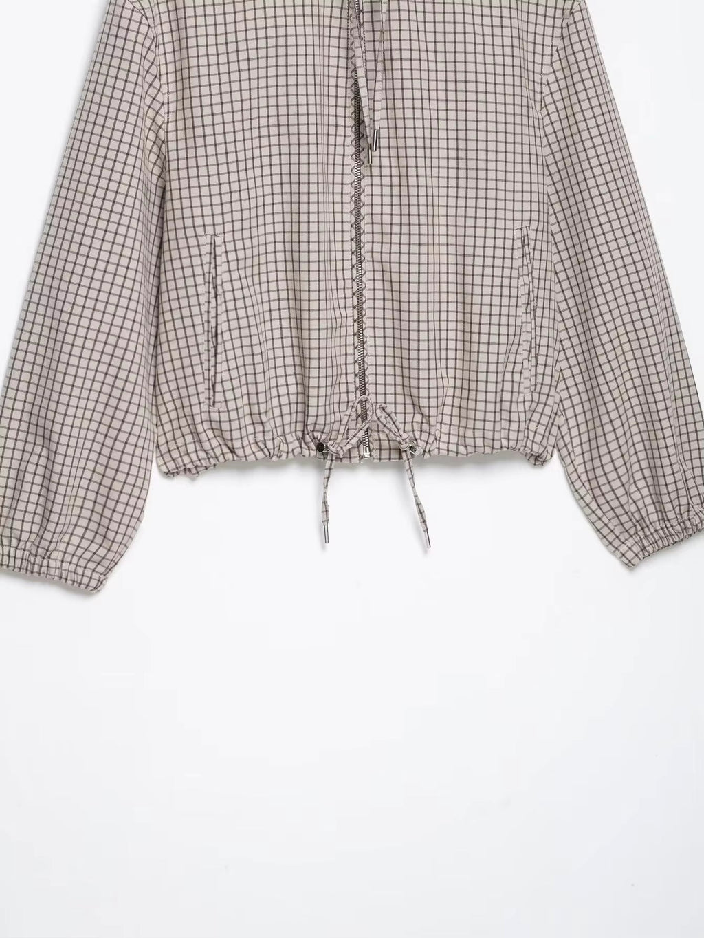 Daniela Plaid Hooded Cropped Jacket - Women's Everyday Outerwear - Image 9