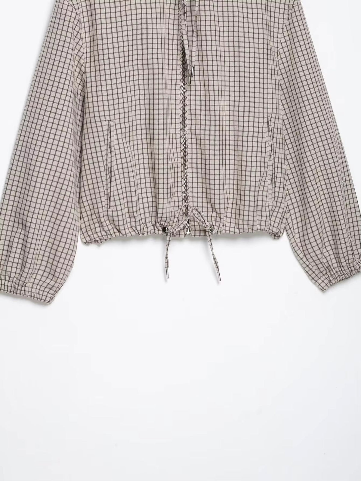 Daniela Plaid Hooded Cropped Jacket - Women's Everyday Outerwear - Image 9