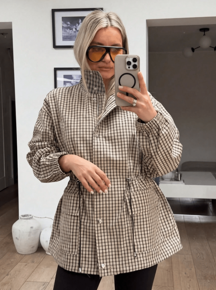 Daniela Vintage Plaid Waist-Cinched Jacket - Women's Everyday Outerwear - Image 5