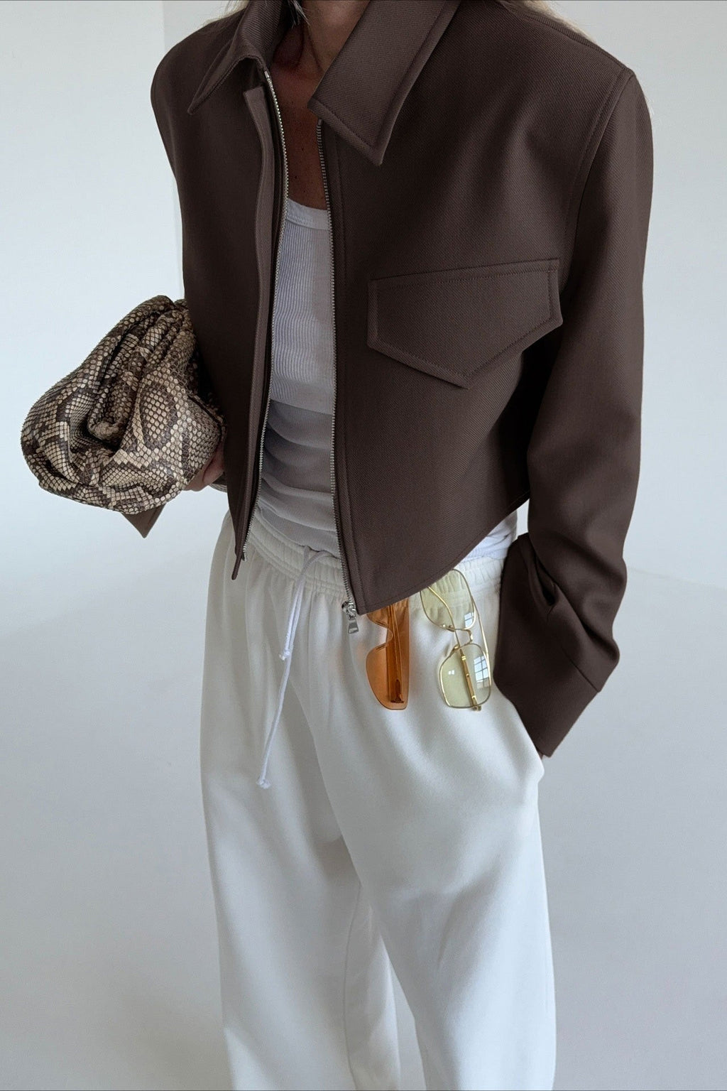 Dida Brown Zip Jacket - Women's Everyday Outerwear