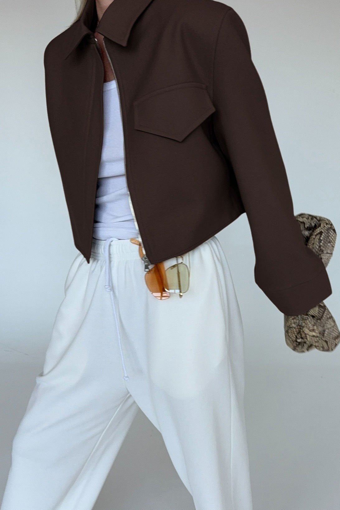 Dida Brown Zip Jacket - Women's Everyday Outerwear - Image 5