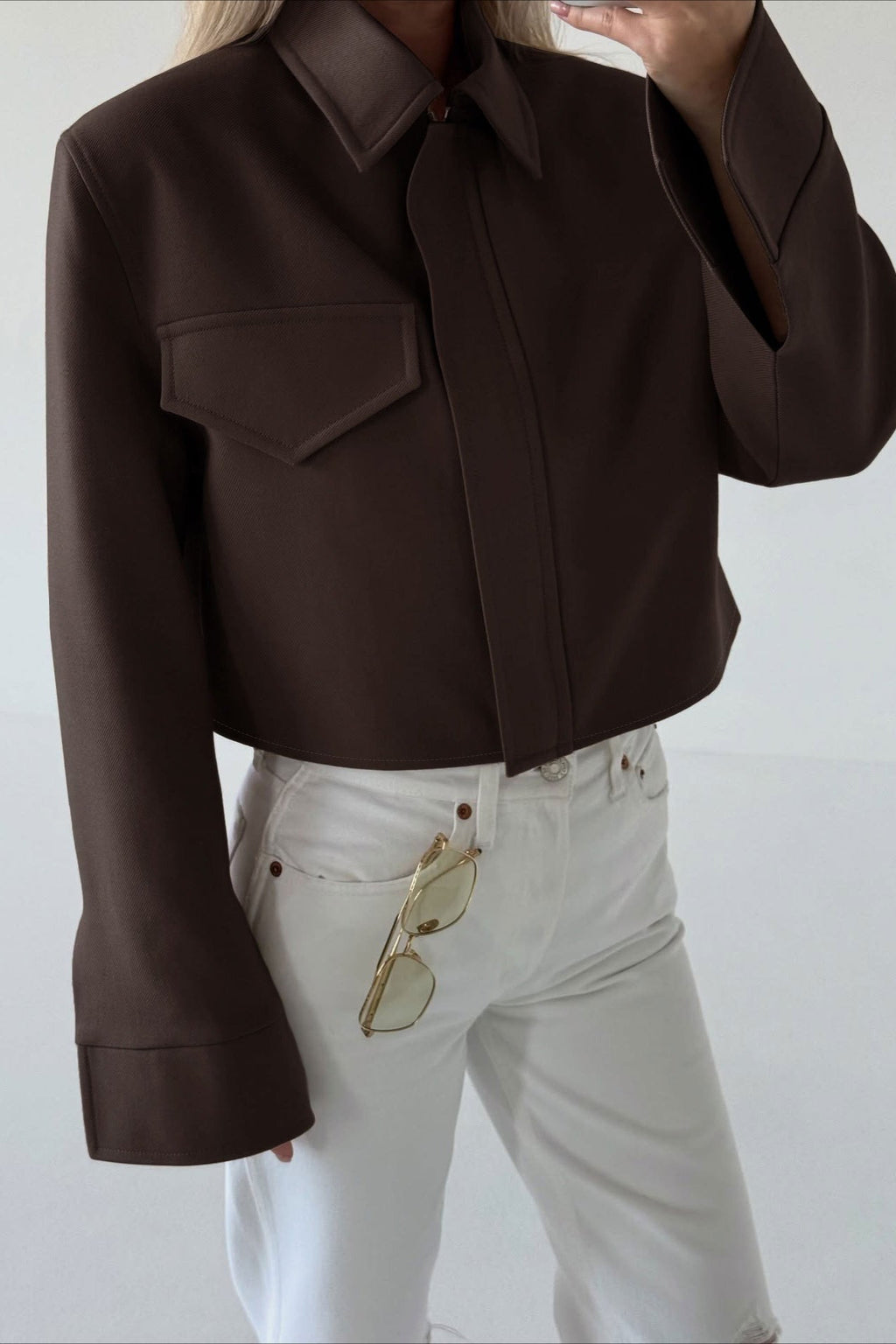 Dida Brown Zip Jacket - Women's Everyday Outerwear - Image 4
