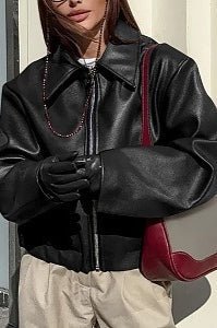 Ilona Faux Leather Matte Moto Jacket - Women's Everyday Outerwear - Image 13