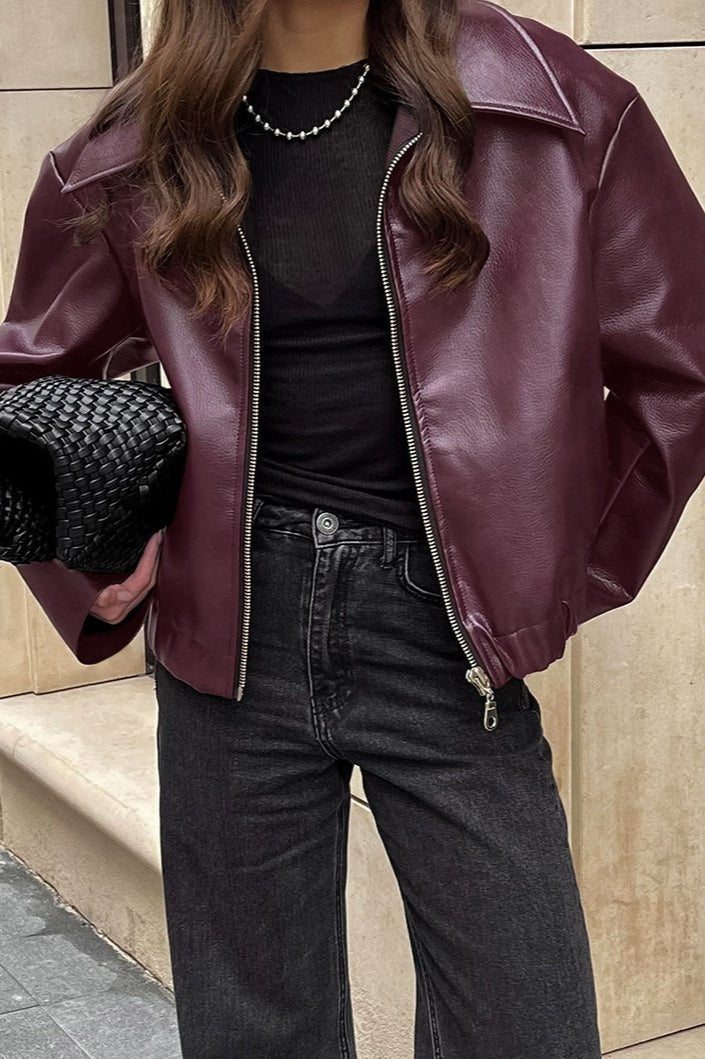 Ilona Faux Leather Matte Moto Jacket - Women's Everyday Outerwear - Image 4