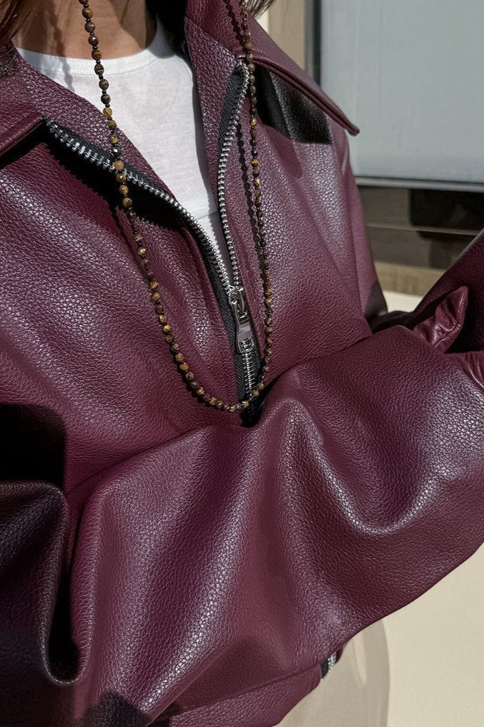 Ilona Faux Leather Matte Moto Jacket - Women's Everyday Outerwear - Image 5